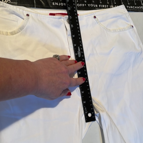 Roberto Cavalli Jeans  size 12 white high rise bootcut jeans Voyage Passion - Picture 14 of 15